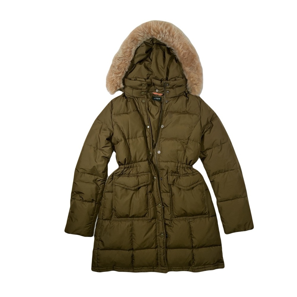 J. Crew Down Puffer Parka Coat w/ Fur Trim (Size: S)